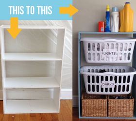 How Turn An Empty Bookshelf Into A Laundry Basket Station Diy