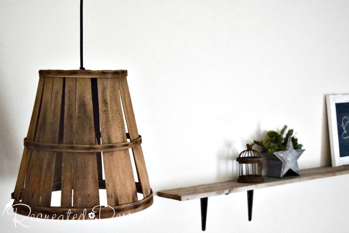 turn an old basket into a hanging lamp, crafts, lighting