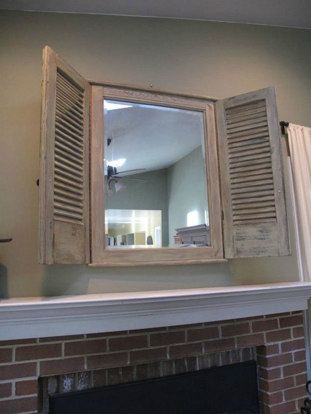 transform your standing mirror with these 11 stunning ideas, Upcycle an old shutter into a mirror frame