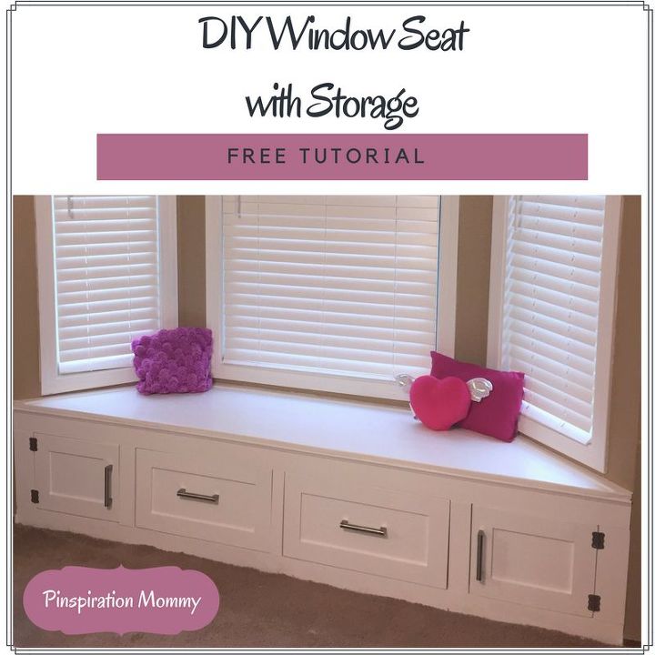 diy built in window seat with drawer and cabinet storage