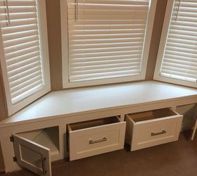 diy built in window seat with drawer and cabinet storage