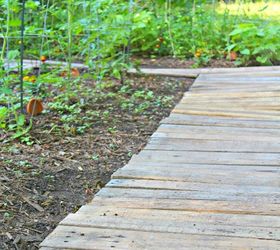 upcycled wood pallet walkway, concrete masonry, pallet
