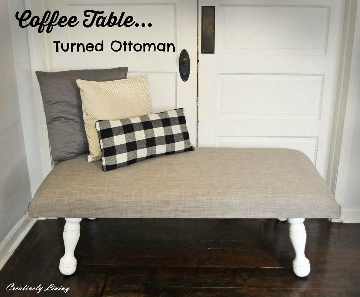 coffee table turned ottoman, painted furniture