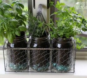 s get rid of kitchen countertop clutter with 13 clever mason jar ideas, countertops, kitchen design, mason jars, organizing, Keep your herbs close at hand