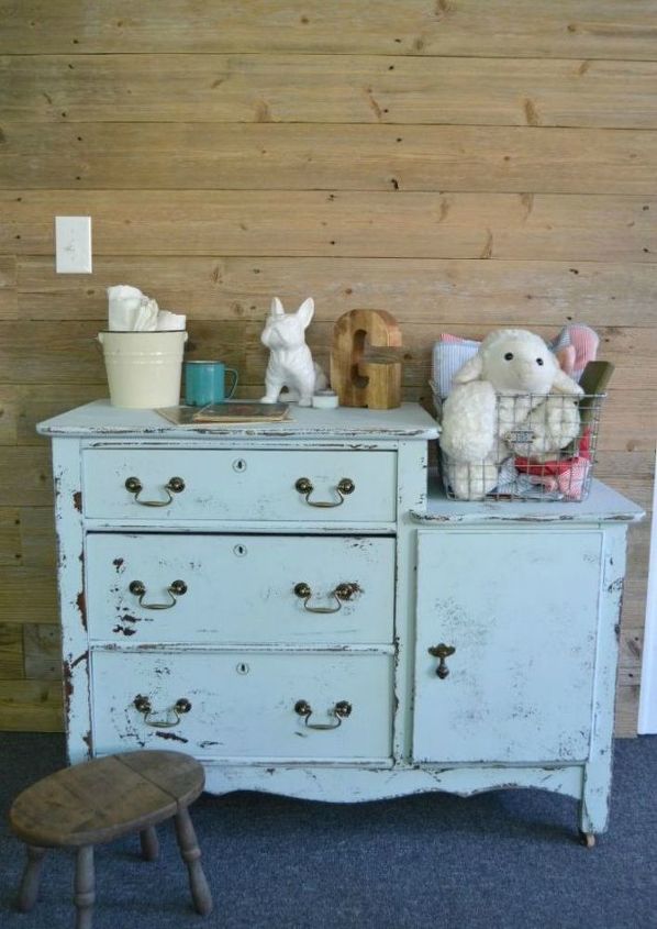 s 15 easy tricks to give your furniture that gorgeous distressed look, painted furniture, Revamp an old changing table