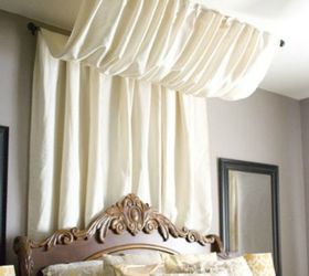 s get the bedroom of your dreams with these awesome fabric ideas, bedroom ideas, reupholster, Hang a luxurious bed canopy