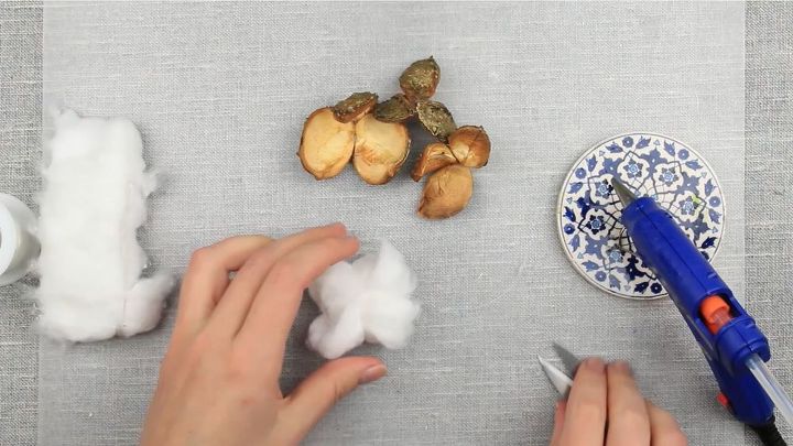 tallos de algodn hechos a mano