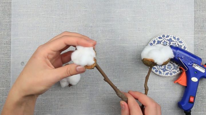 handmade cotton boll stems