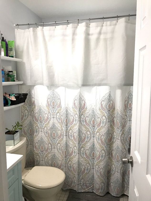 shower curtain valance, bathroom ideas, home decor, window treatments