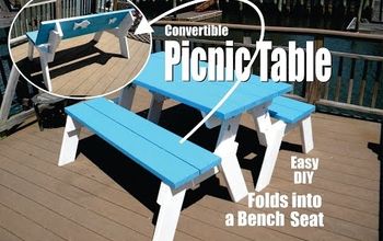Cómo hacer una mesa de picnic convertible DIY que se pliega en un banco de mar
