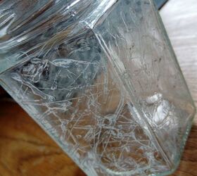 faux cracked glass jars
