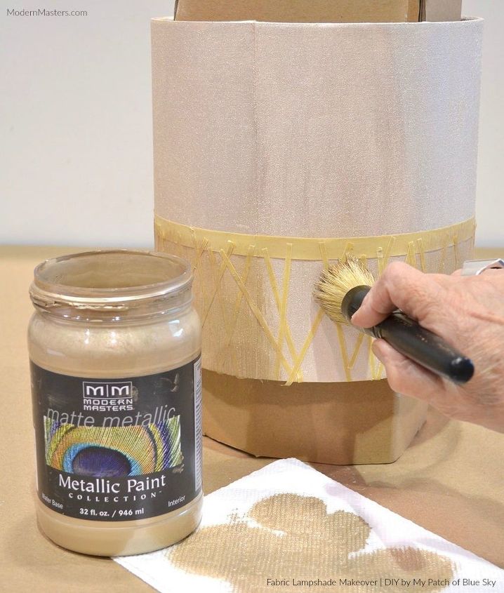Diy How To Fabric Lampshade Makeover Reupholster Diy How To Fabric Lampshade Makeover Reupholster