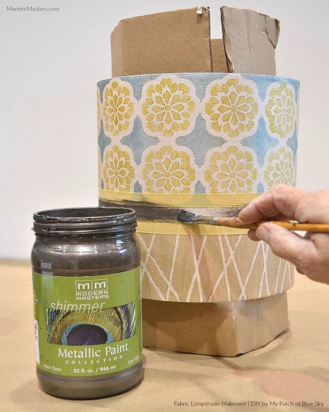 Diy How To Fabric Lampshade Makeover Reupholster Diy How To Fabric Lampshade Makeover Reupholster