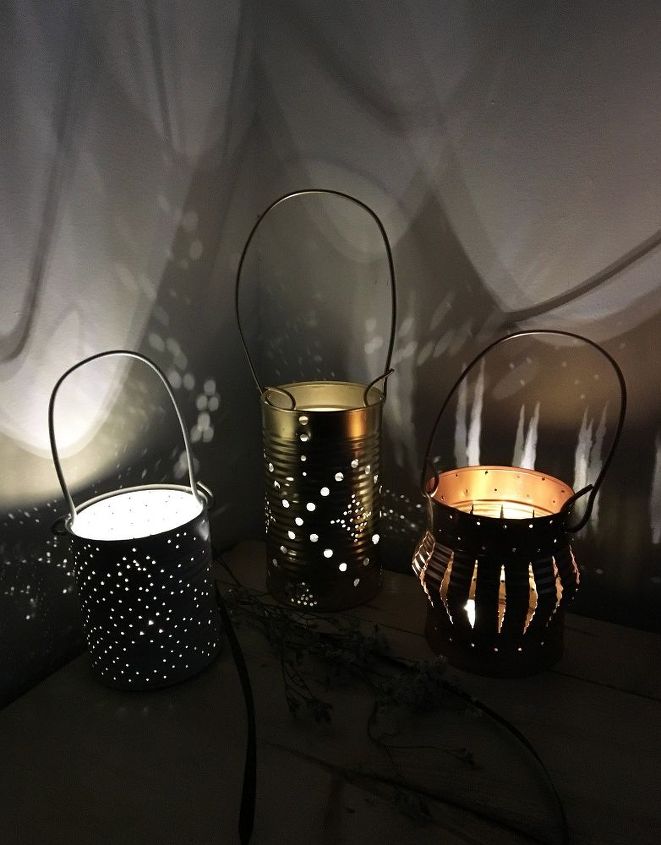 DIY tin can lanterns