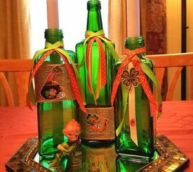 st patrick s day decor with recycled bottles, home decor, seasonal holiday decor, valentines day ideas, As a centerpiece