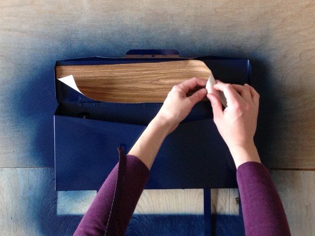 mailbox makeover with contact paper liner