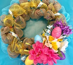 Easter Mesh Wreath DIY...$12 From Dollar Tree Finds