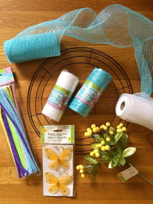 Diy Mesh Spring Wreath Hometalk Diy Mesh Spring Wreath Crafts Wreaths