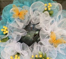 diy mesh spring wreath, crafts, wreaths