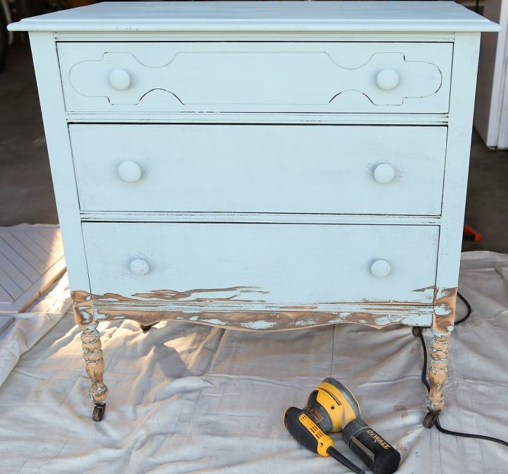 balayage inspired painting and sanding furniture, painted furniture