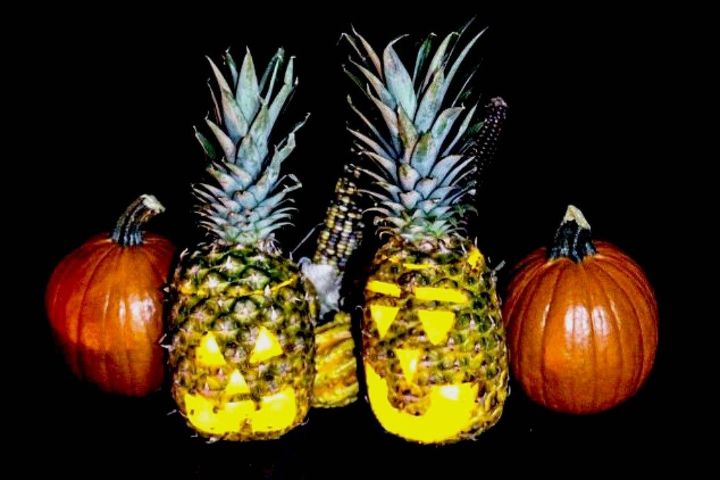 s 15 insanely cute reasons to add pineapple to your decor, home decor, They make super creepy Jack O Lanterns