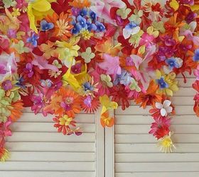 tired of wreaths here are 11 cute ways to decorate with faux flowers, Mount a flower banner above your porch