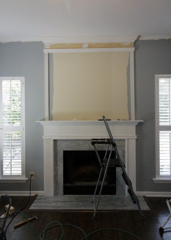 simple but dramatic diy fireplace update, fireplaces mantels