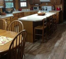 q what countertop would look best with refinished oak cabinetry and an o, countertops, kitchen cabinets, kitchen design, woodworking projects