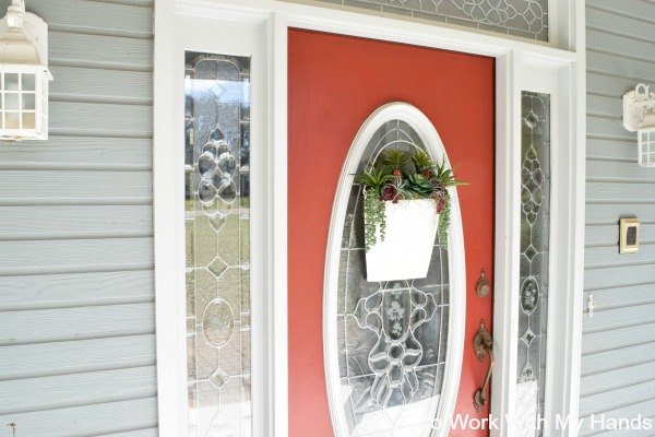 spring succulents for the front door, doors, flowers, gardening, succulents