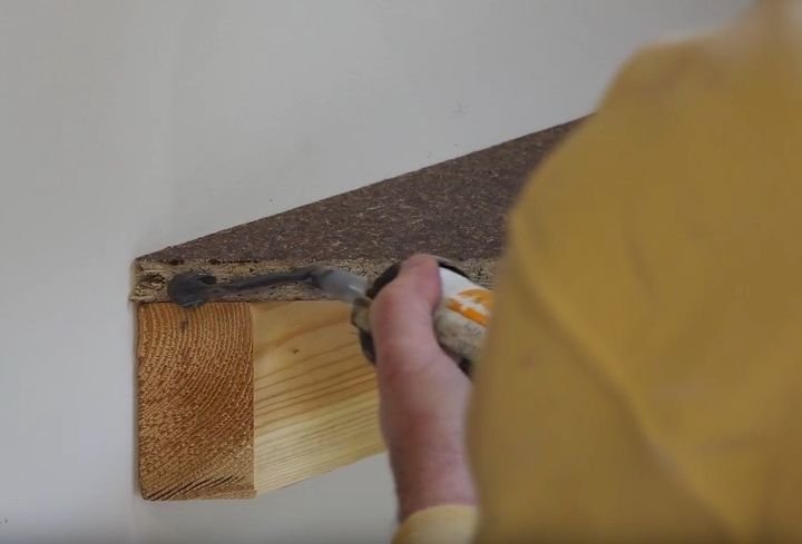 floating shelves diagonal heavy duty for garage corner, Glue is an essential part