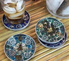 s 14 awesome things you didn t know you could do with jar and tin lids, Or glue them into steampunk coasters