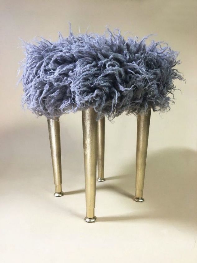 s 12 gorgeous ottoman ideas that will make you want to put your feet up, painted furniture, Build a fluffy ottoman out of spare batting