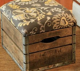 s 12 gorgeous ottoman ideas that will make you want to put your feet up, painted furniture, Add a cushion to a vintage milk crate