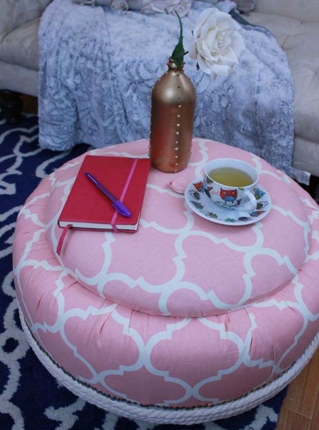 s 12 gorgeous ottoman ideas that will make you want to put your feet up, painted furniture, Make a beautiful french styled one