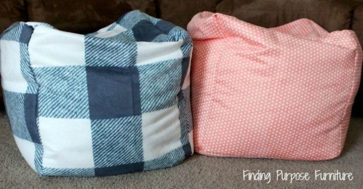 s 12 gorgeous ottoman ideas that will make you want to put your feet up, painted furniture, Or do that with multiple squares of fabric