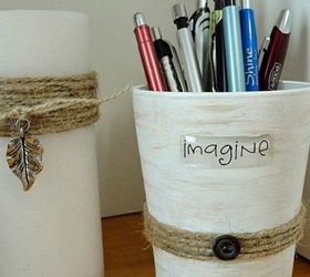 s don t throw out your boring glassware before you see these 11 ideas, Turn your old glass cup into a pencil holder