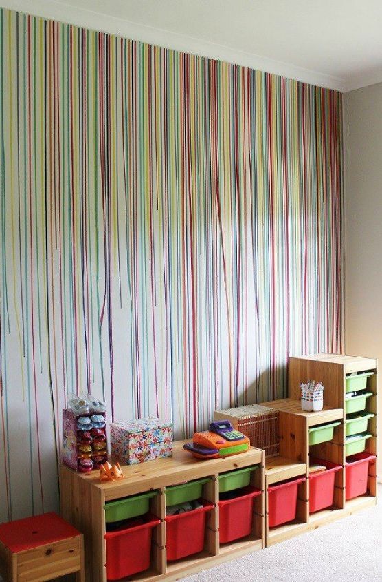12 ideas para la pared del dormitorio que te van a enamorar, Utiliza una jeringuilla para pintar un arco iris
