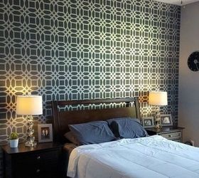 s 12 bedroom wall ideas you re so going to fall for, bedroom ideas, Give it a sophisticated touch with a stencil