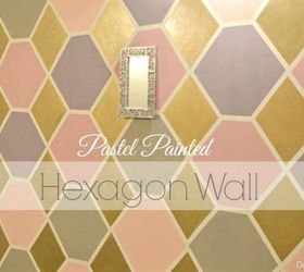12 ideas para la pared del dormitorio que te van a enamorar, Utiliza cart n para pintar hex gonos en color pastel