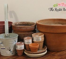 easy whitewashed stenciled and faux concrete diy pots, concrete masonry