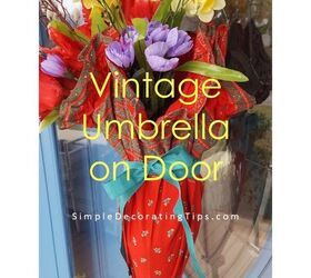 vintage umbrella on door, doors