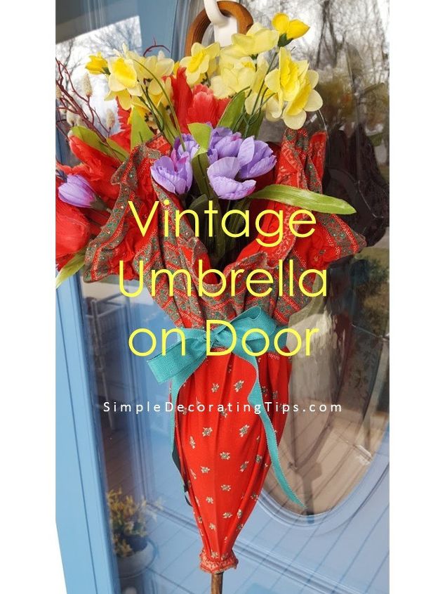 vintage umbrella on door, doors