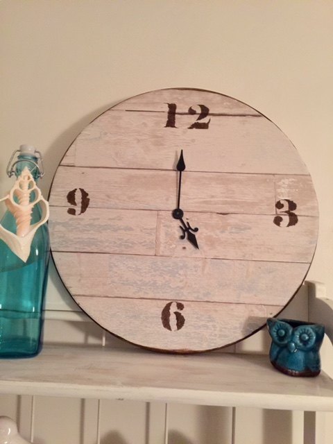 how to make a faux wood wall clock, how to
