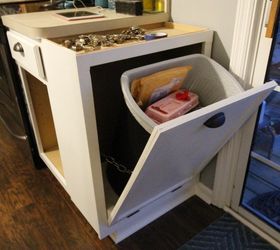 turning a cabinet into a tilt out trashcan, kitchen cabinets, kitchen design
