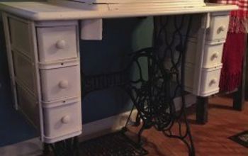 DIY Singer Sewing Table Turned Farmhouse End Table