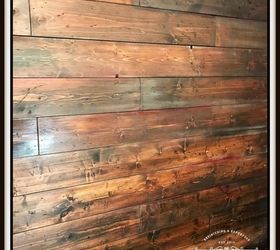 faux rustic reclaimed look wood wall