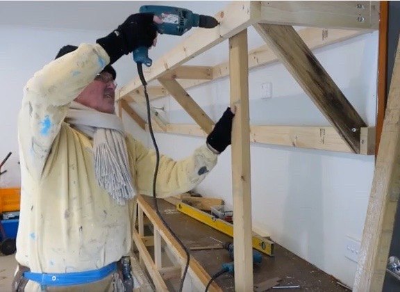 self supporting shelves heavy duty for garage shed workshop, Fix off