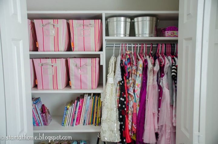 s these 13 closet improvements will make you smile, closet, Add buckets and bins for easy storage