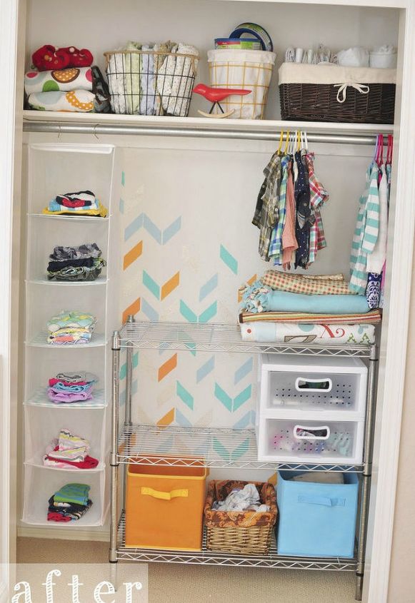 s these 13 closet improvements will make you smile, closet, Add a hint of bright colors on the back wall
