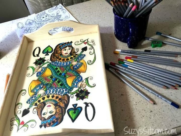 how to fake high end decor with adult coloring books, Add character to your mail tray